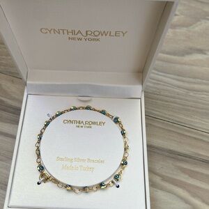 Cynthia Rowley Gold-Tone Bracelet with Blue Eye Charms